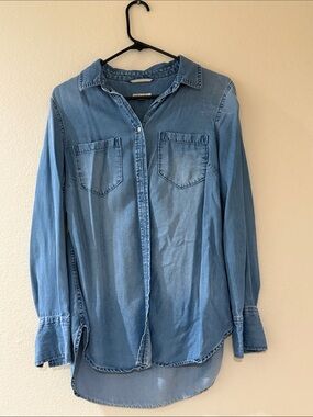 Merona Light Blue Denim Button-Down Shirt